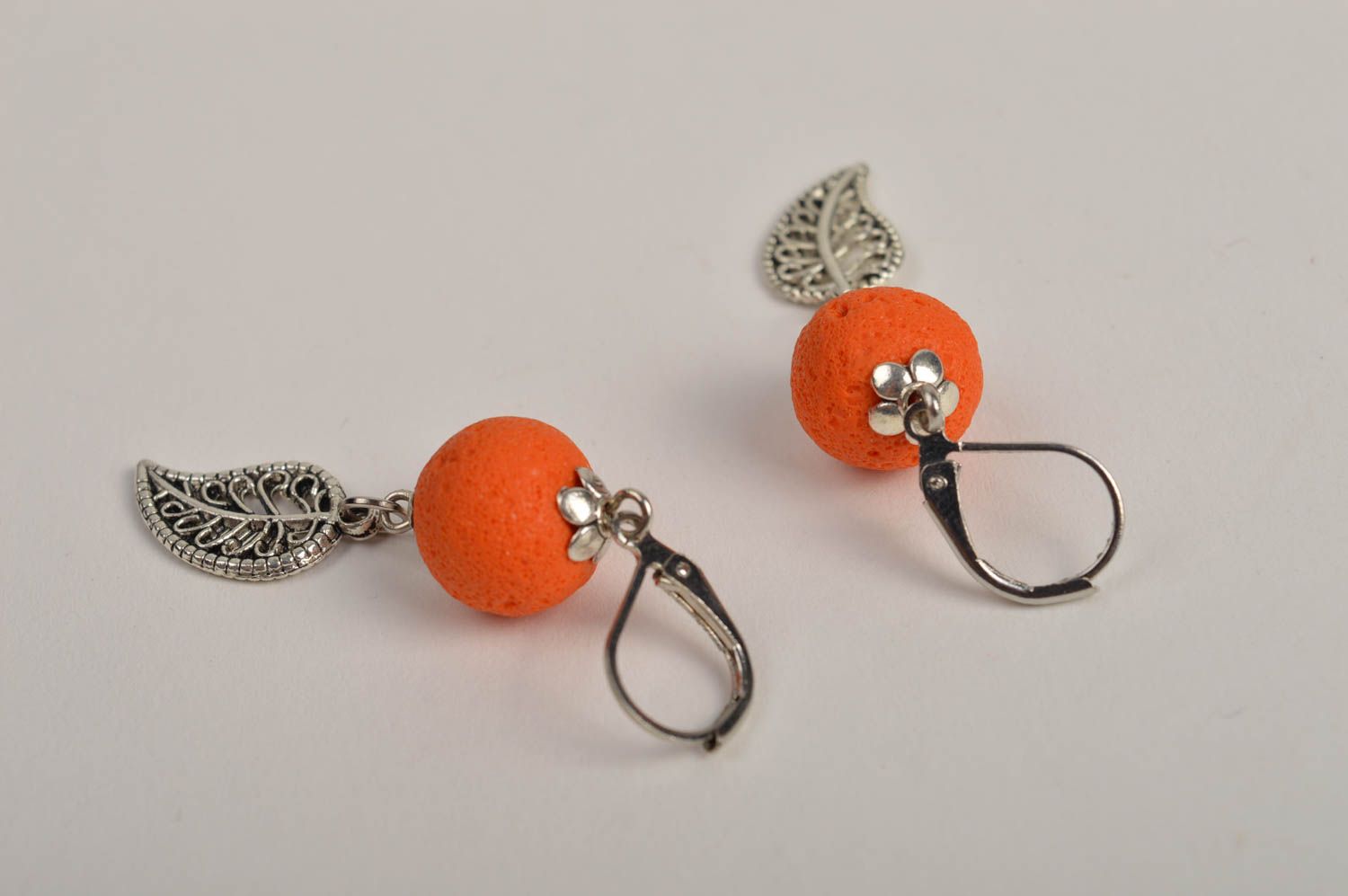 Украшение ручной работы серьги из полимерной глины модные серьги апельсинки фото 5