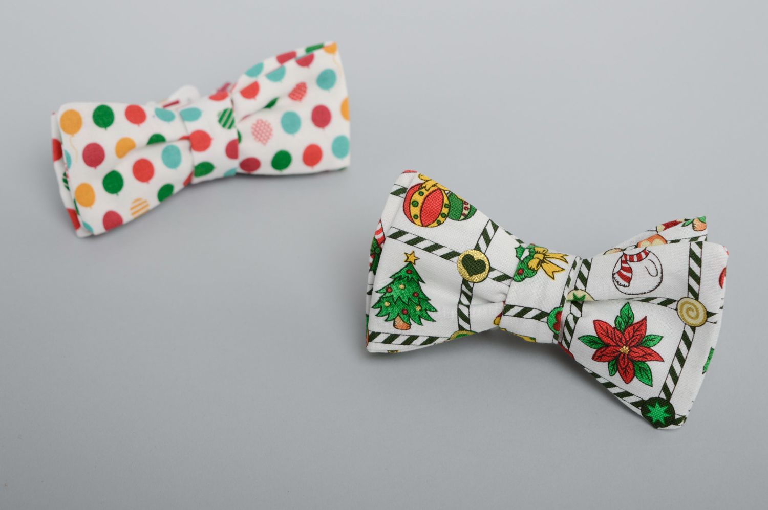 Handmade fabric bow tie Christmas photo 5