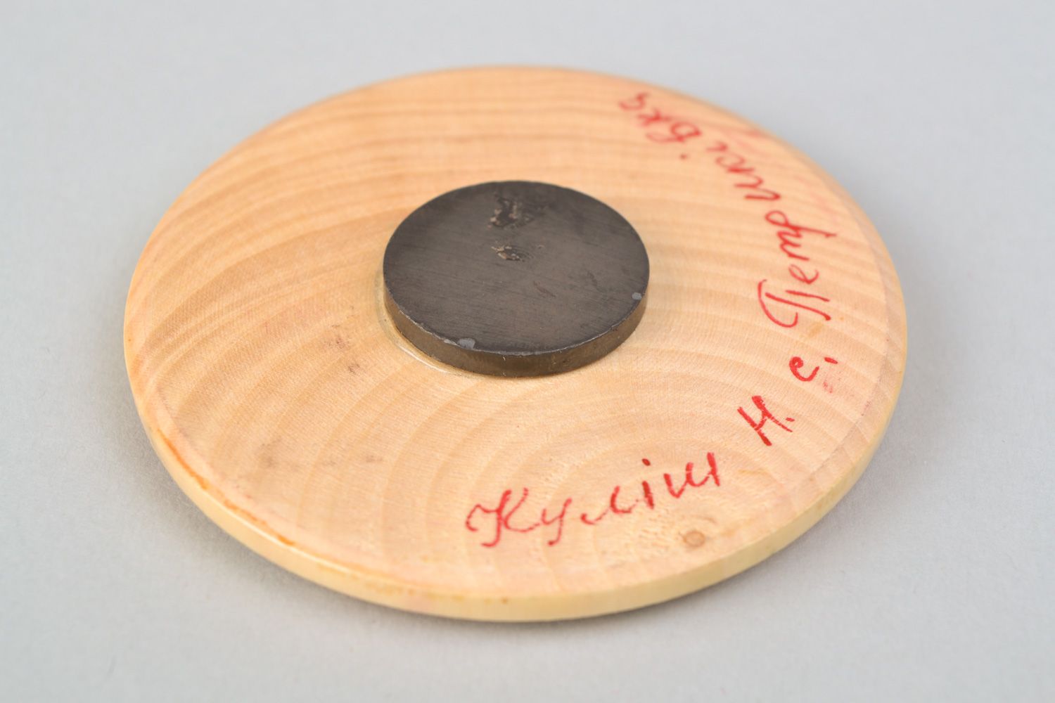 Handgemachter kleiner Magnet an Kühlschrank mit Petrykivsk Bemalung aus Kieferholz  foto 4