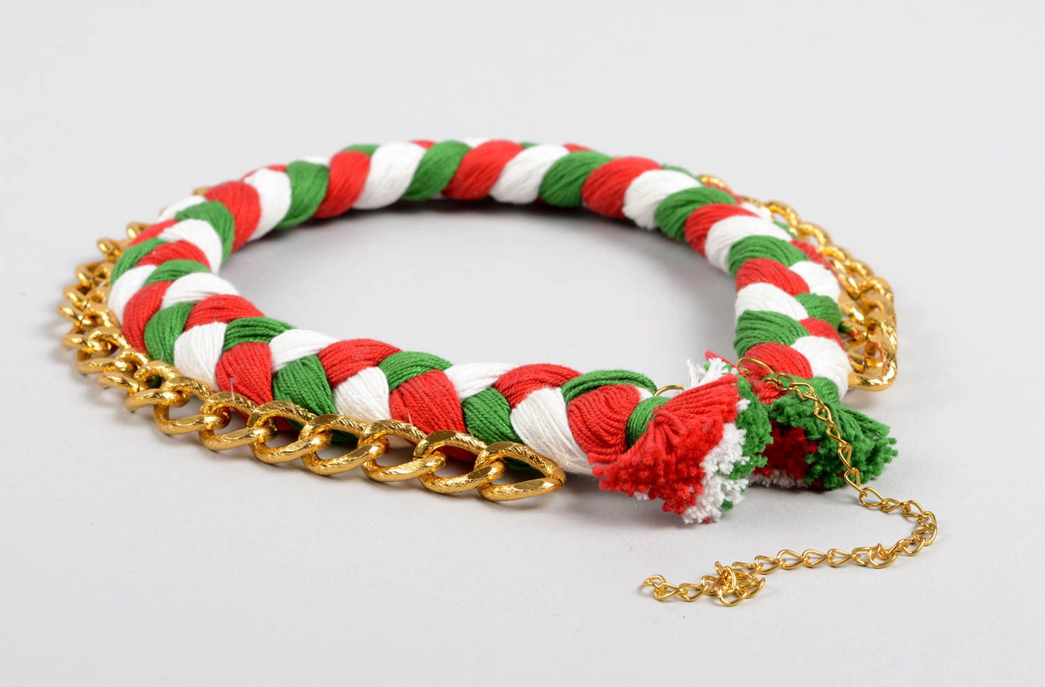 Beautiful handmade necklace unusual necklace plait cute elegant jewelry photo 3