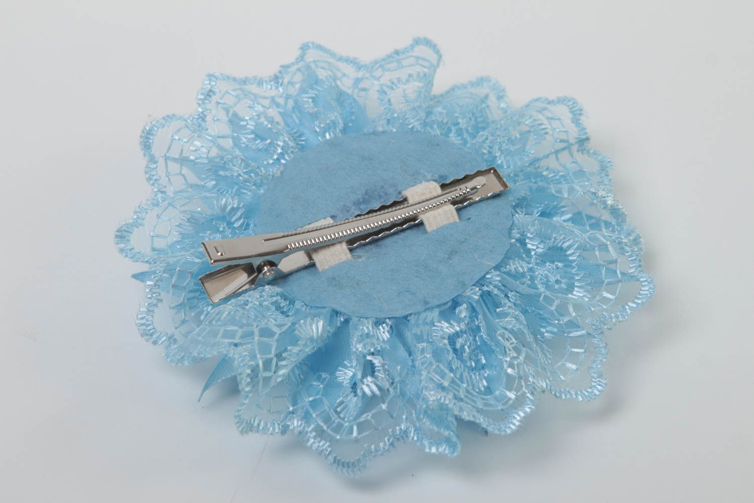 Haarspange Blume handmade Haarspangen Kinder Accessoire für Haare in Blau foto 4