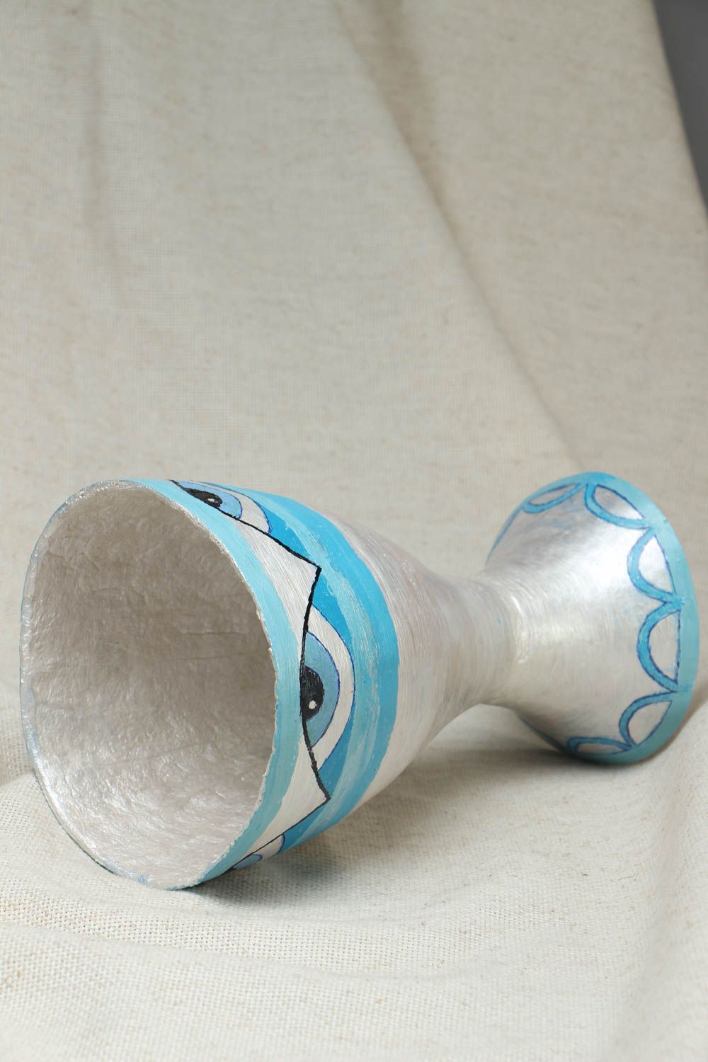 11 inches silver color Lagenaria vase for home décor 0,26 lb photo 3