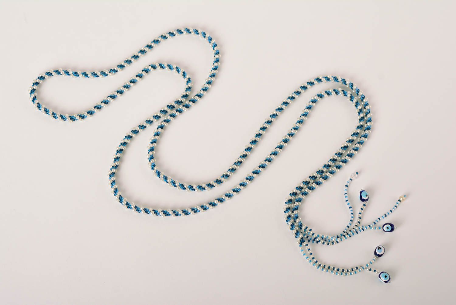 Lariat Halskette handmade Collier aus Glasperlen lange Damen Halskette für Damen foto 1