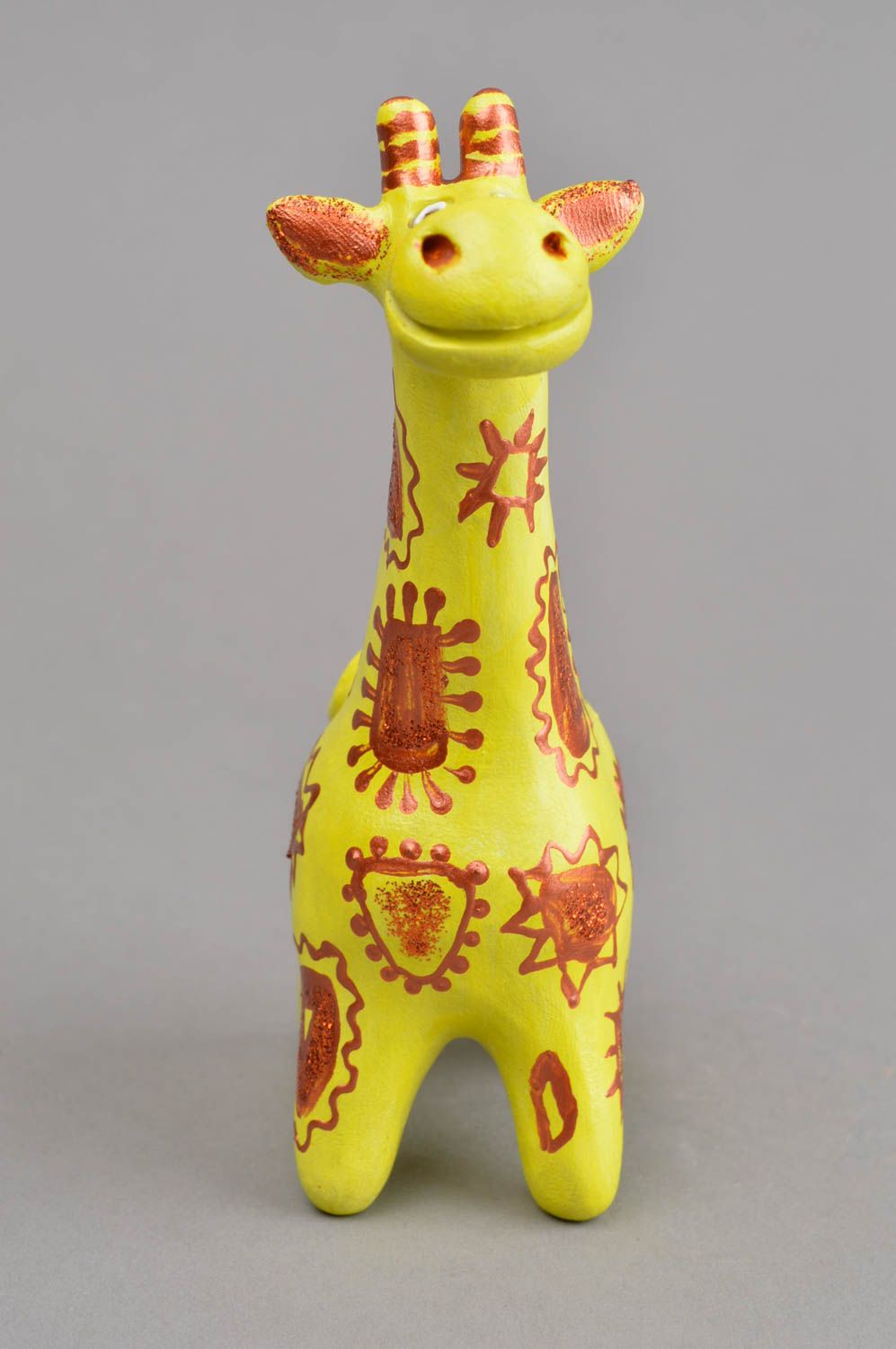 Handmade Lernspielzeug für Kind Keramik Figur Giraffe Musikinstrument für Kind foto 2