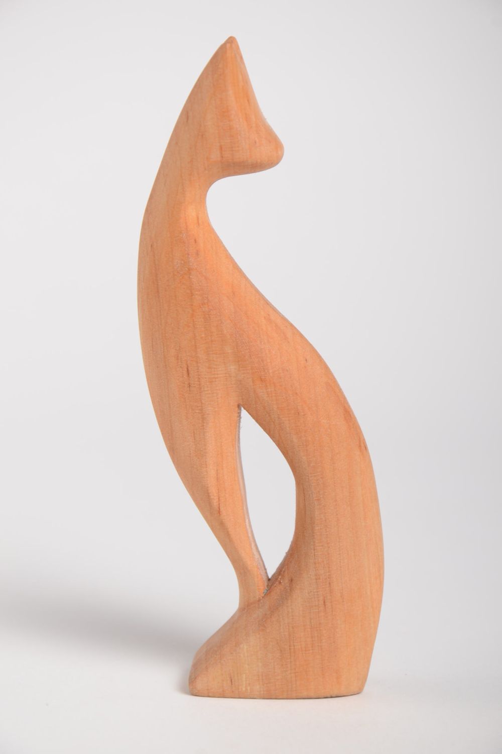 Фигура из дерева статуэтка ручной работы кошка сувенир из дерева красивый фото 2
