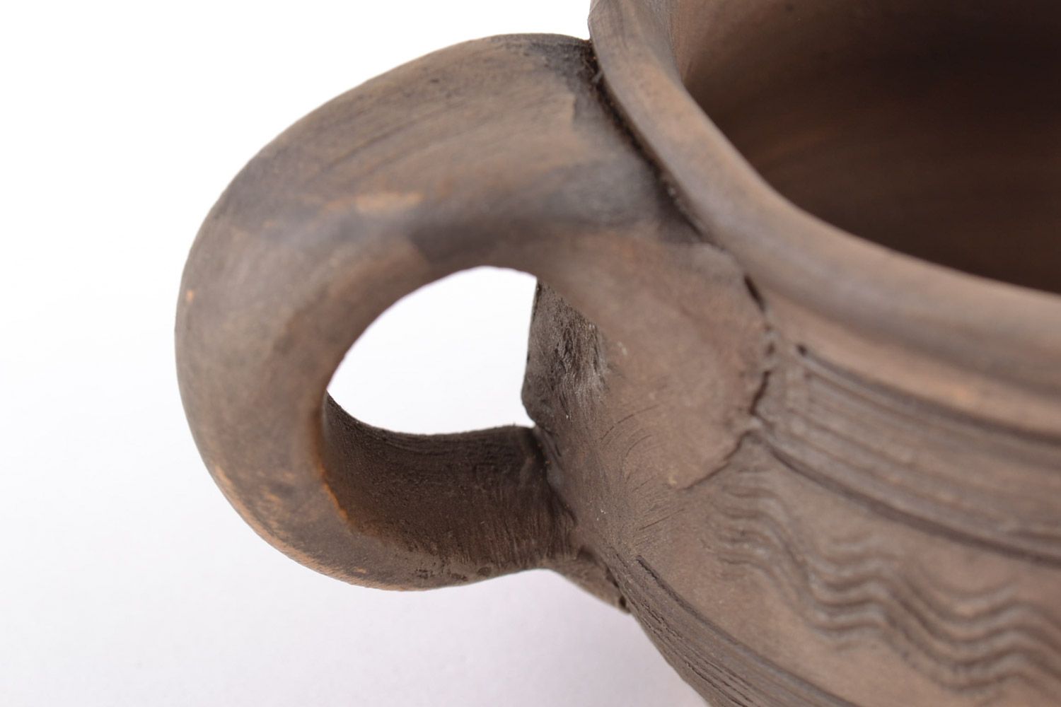 Handmade Keramik Soßenschüssel aus rotem Ton Milchbrennen Technik 70 ml foto 2