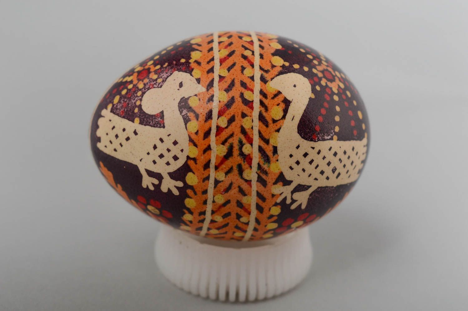 Handmade bemaltes Osterei Oster Schmuck Deko aus Naturmaterialien mit Ornament foto 2