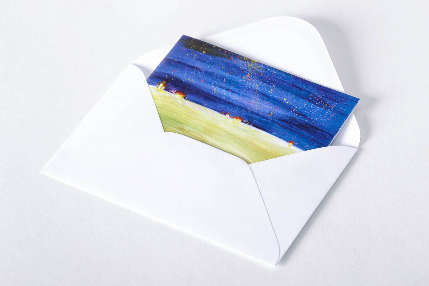 Carte de vœux artisanale avec enveloppe blanche photo 3