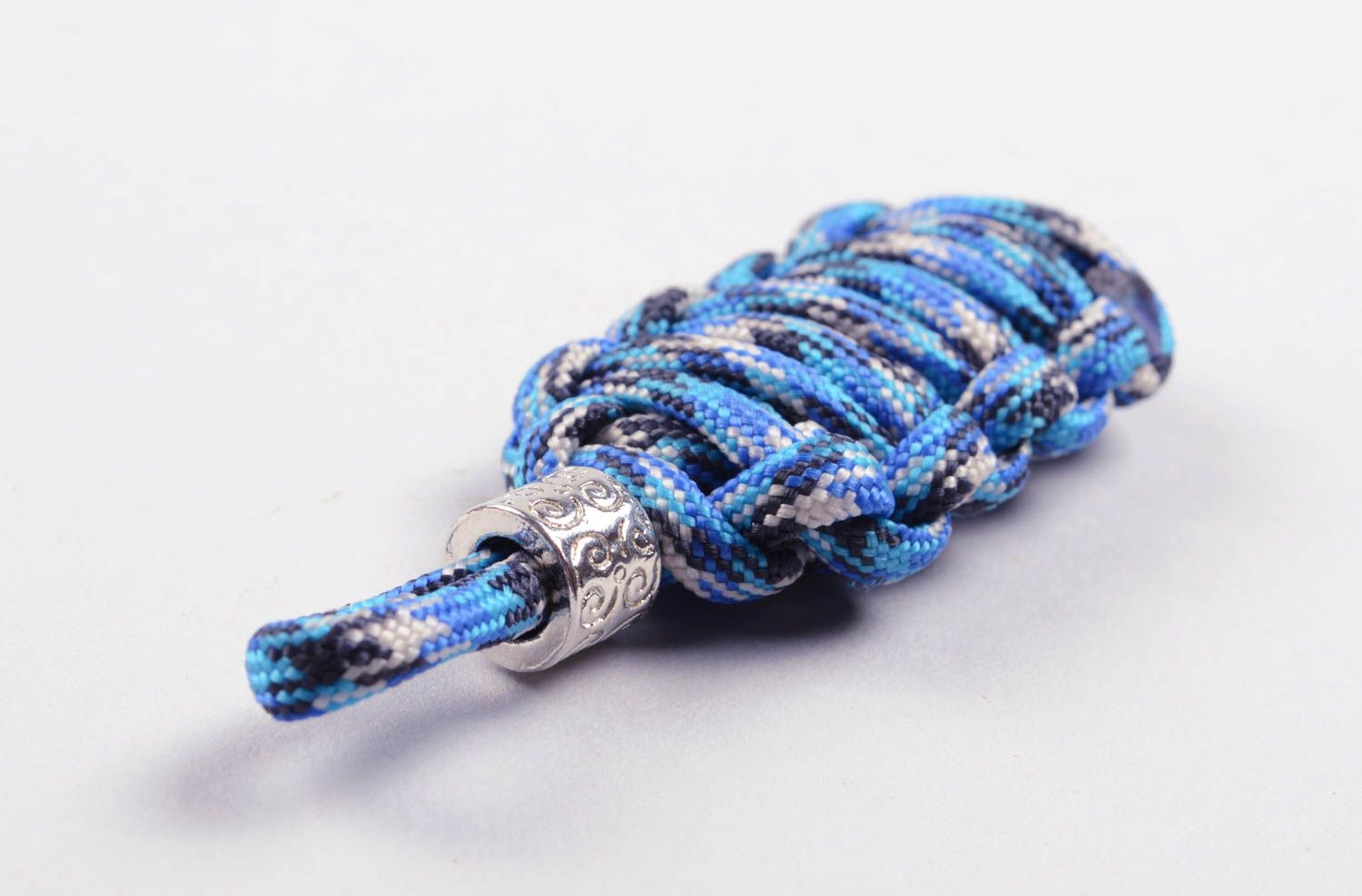 Llavero de paracord azul llavero hecho a mano de cuerda regalo para amigo  foto 2
