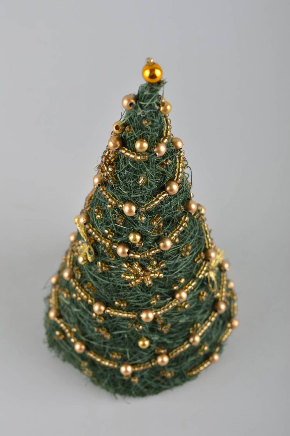 Handmade artificial Christmas tree beaded topiary for decorative use only  photo 3