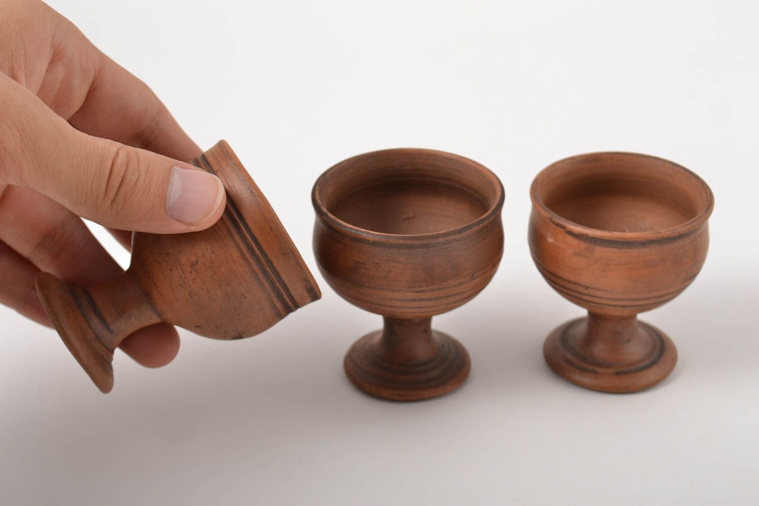 Vasos de chupitos cerámicos artesanales vajilla moderna regalo original 3 piezas foto 5