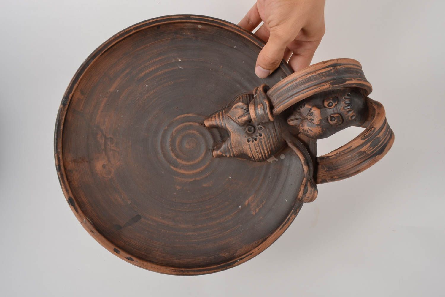 Plato de cerámica hecho a mano vajilla moderna original utensilio de cocina foto 4