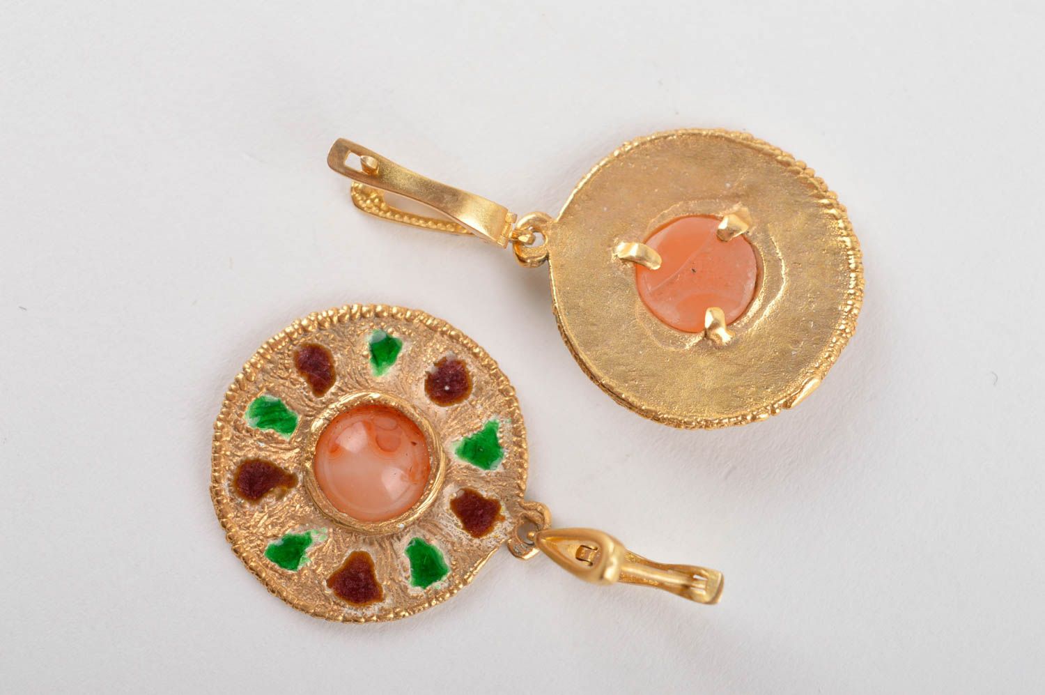 Unusual handmade metal earrings gemstone earrings artisan jewelry designs photo 4