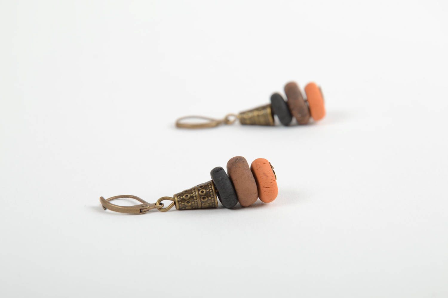 Handmade Ohrringe Schmuck aus Ton Ohrringe für Frauen originell stilvoll foto 4