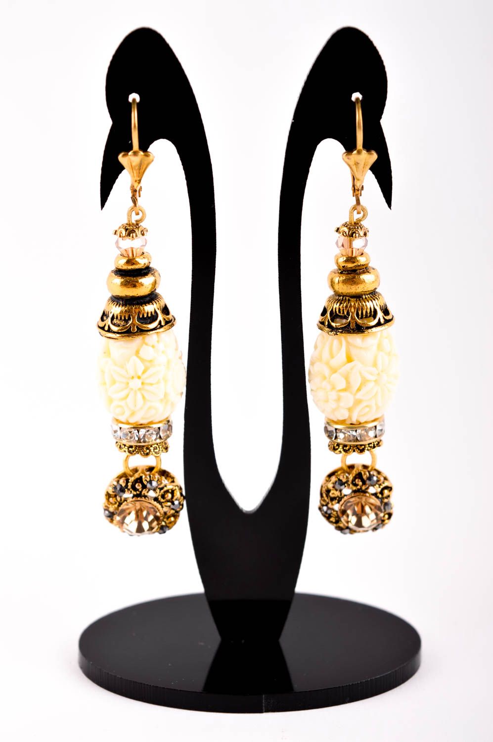 Handmade Kristall Ohrringe ausgefallener Ohrschmuck Designer Schmuck einzigartig foto 2
