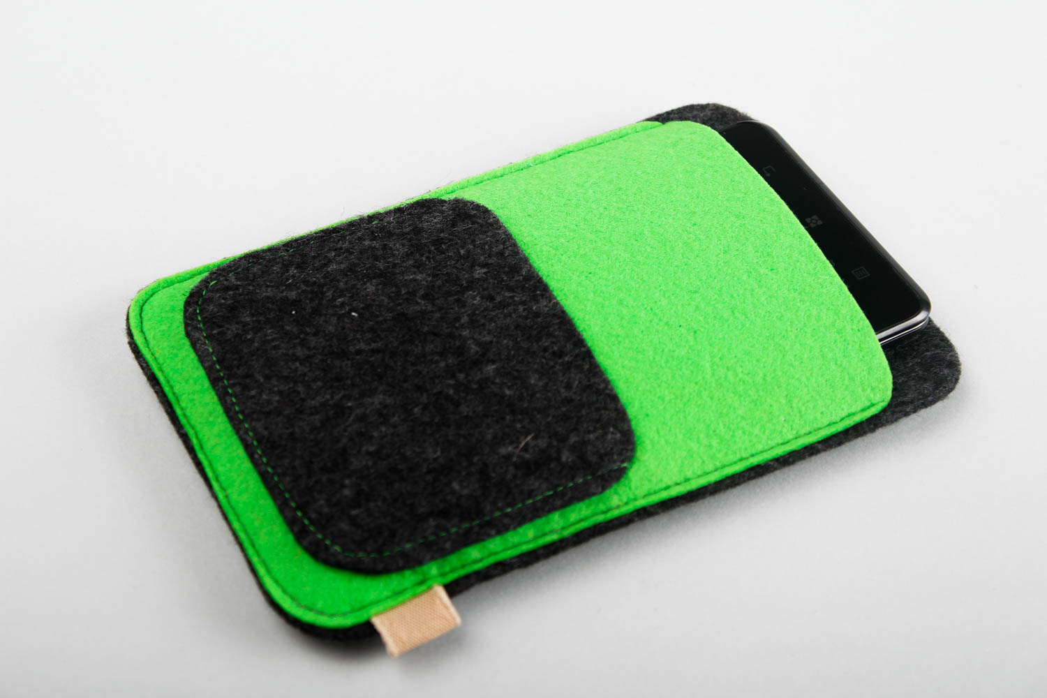 Чехол для телефона handmade аксессуар для смартфона футляр для телефона зеленый фото 5