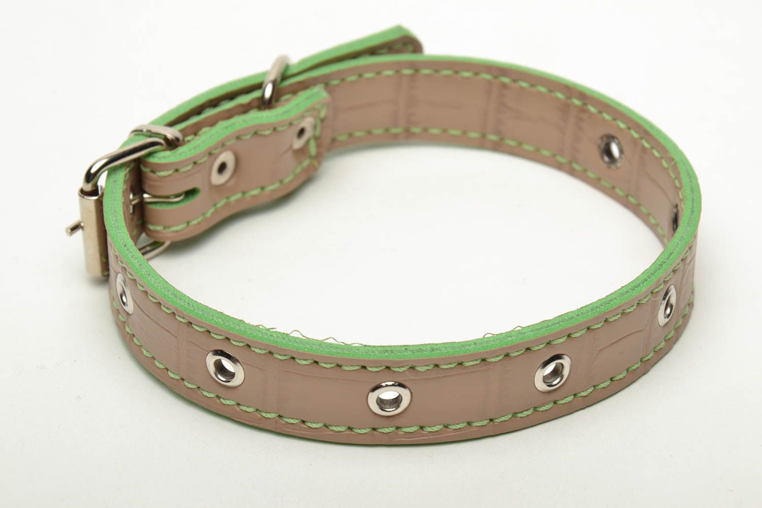 Artificial leather dog collar photo 3