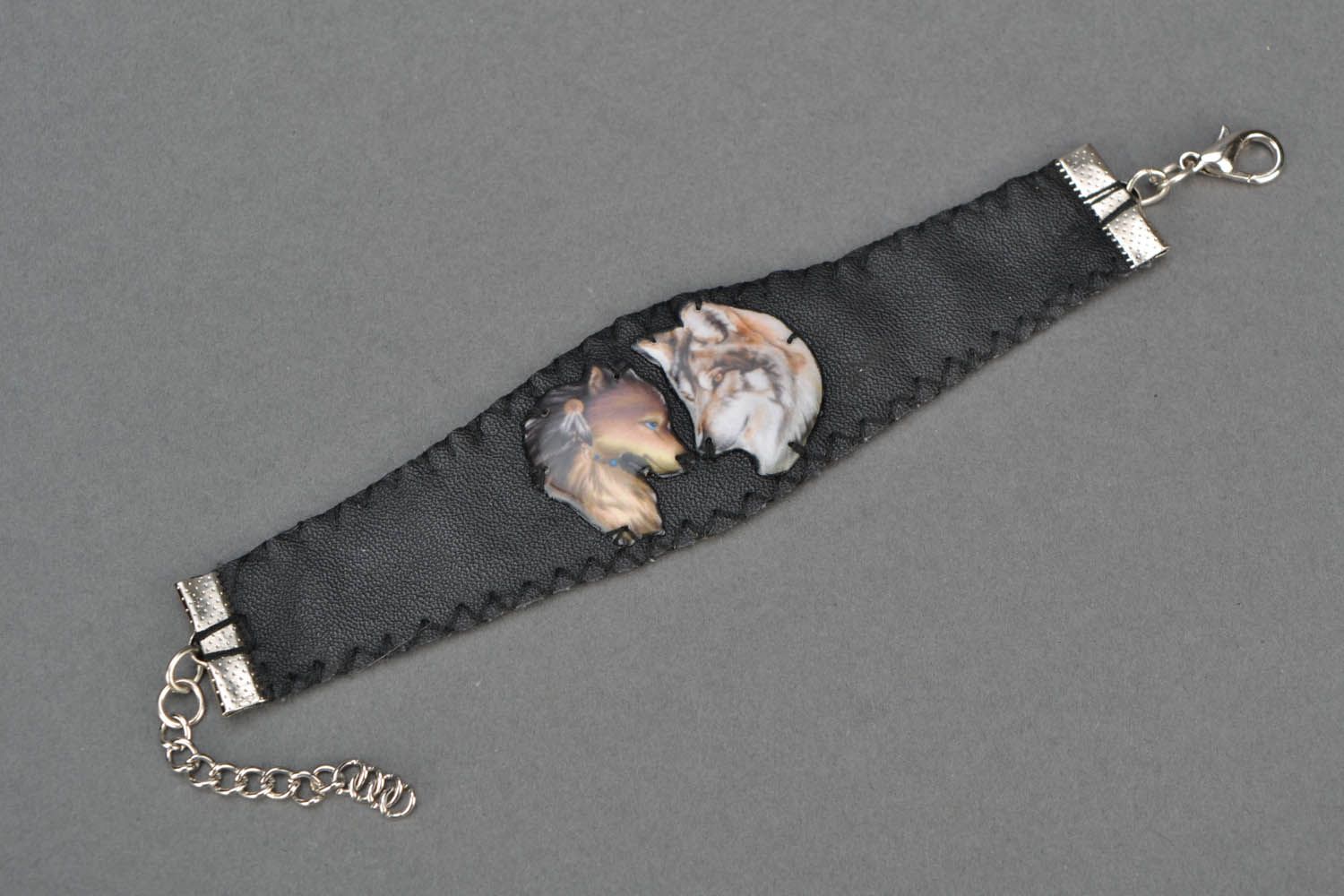 Synthetic leather bracelet Wolf's Passion photo 3