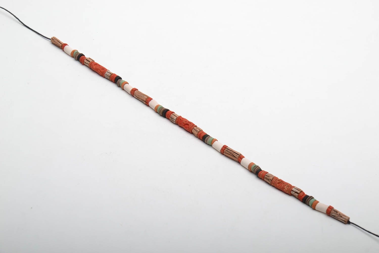 Ceramic bead necklace in ethnic style photo 3