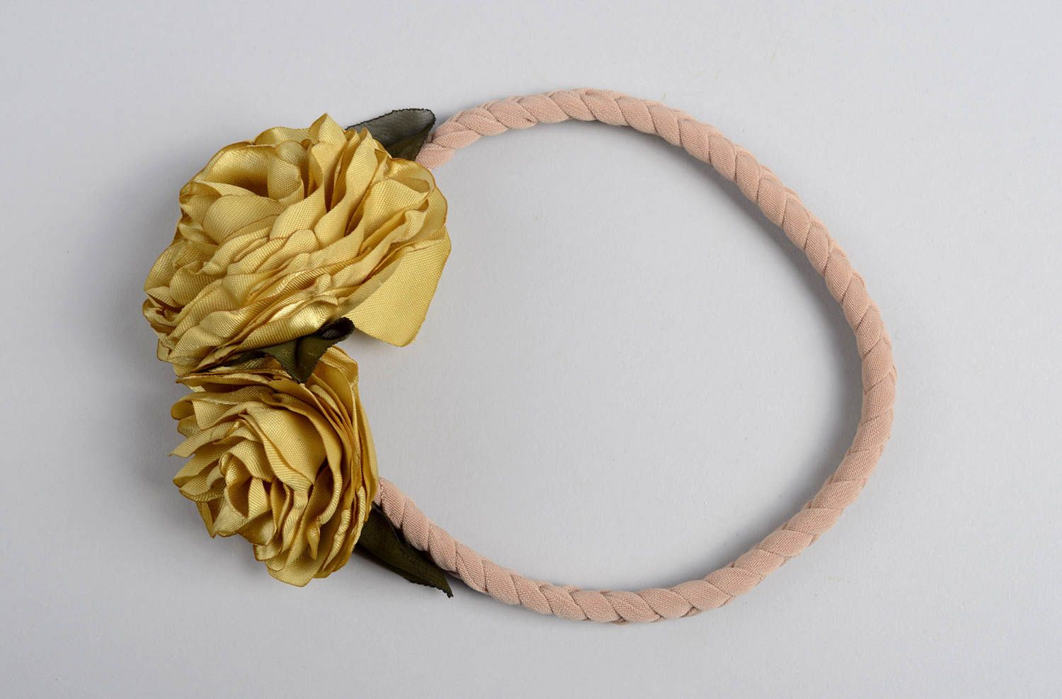 Beautiful handmade textile headband flowers in hair designer hair accessories photo 4