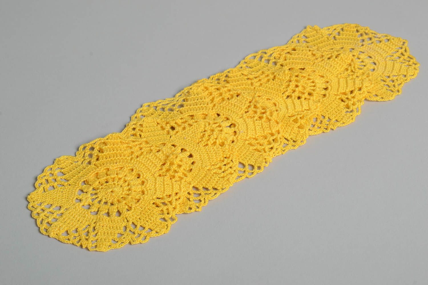 Handmade Servietten gelb klein Tisch Dekor Häkel Accessoires originell 6 Stück foto 5