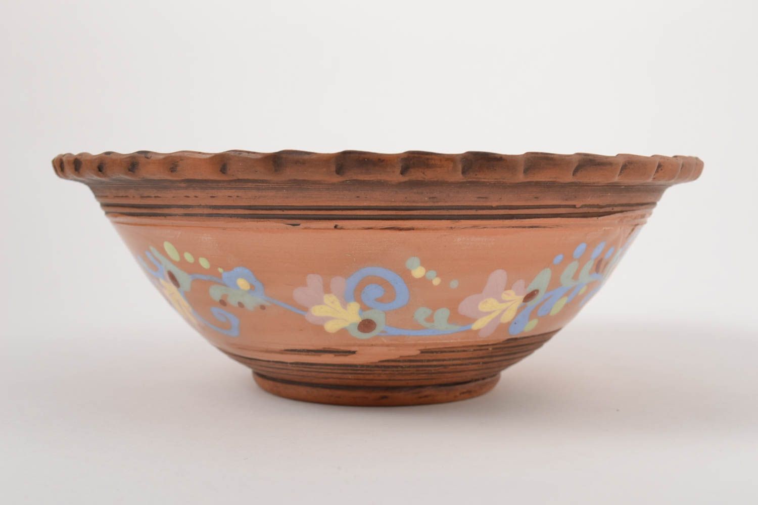 Глиняная тарелка ручной работы керамическая посуда для духовки глубокая тарелка фото 9