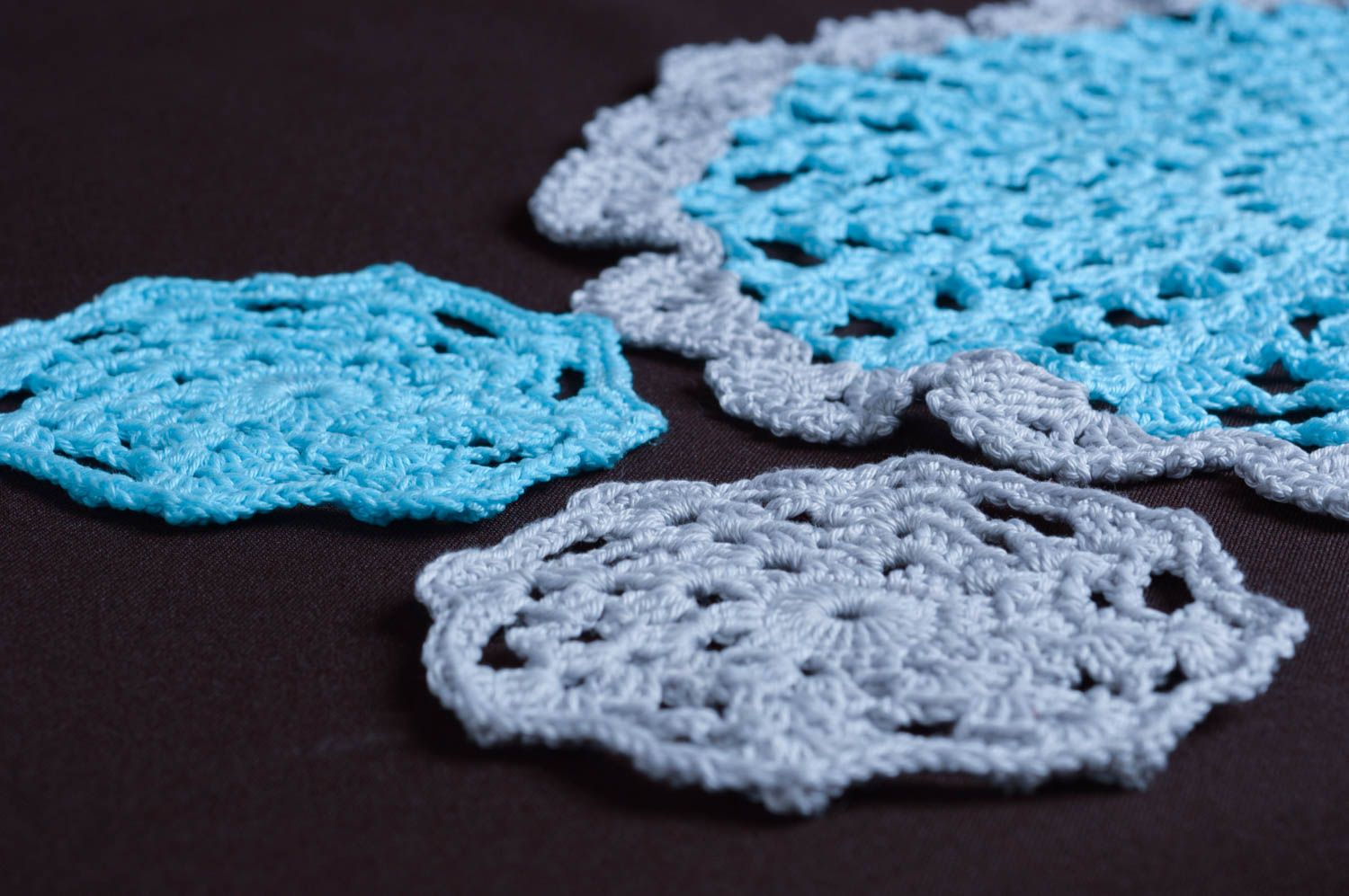 Handmade crochet napkin 7 pieces table setting kitchen design room decor ideas photo 4