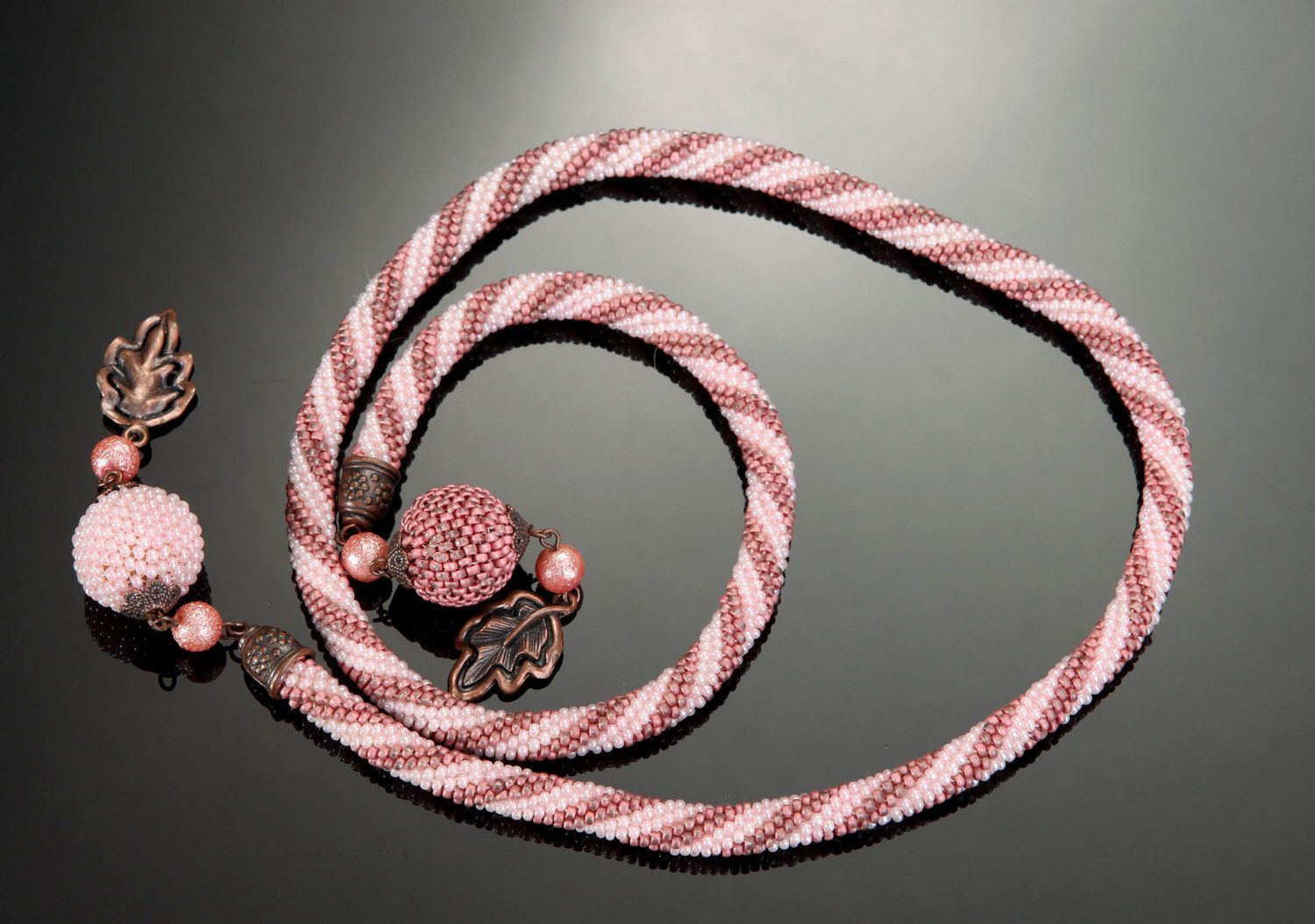 Handgemachte Halskette aus böhmischen Glasperlen Lariat foto 2