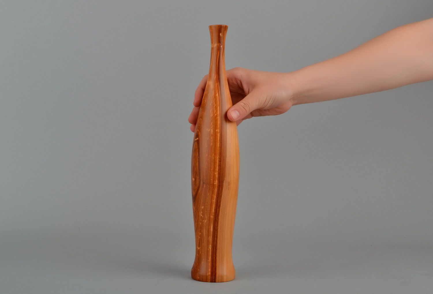 Handmade decorative vase made of wood photo 4