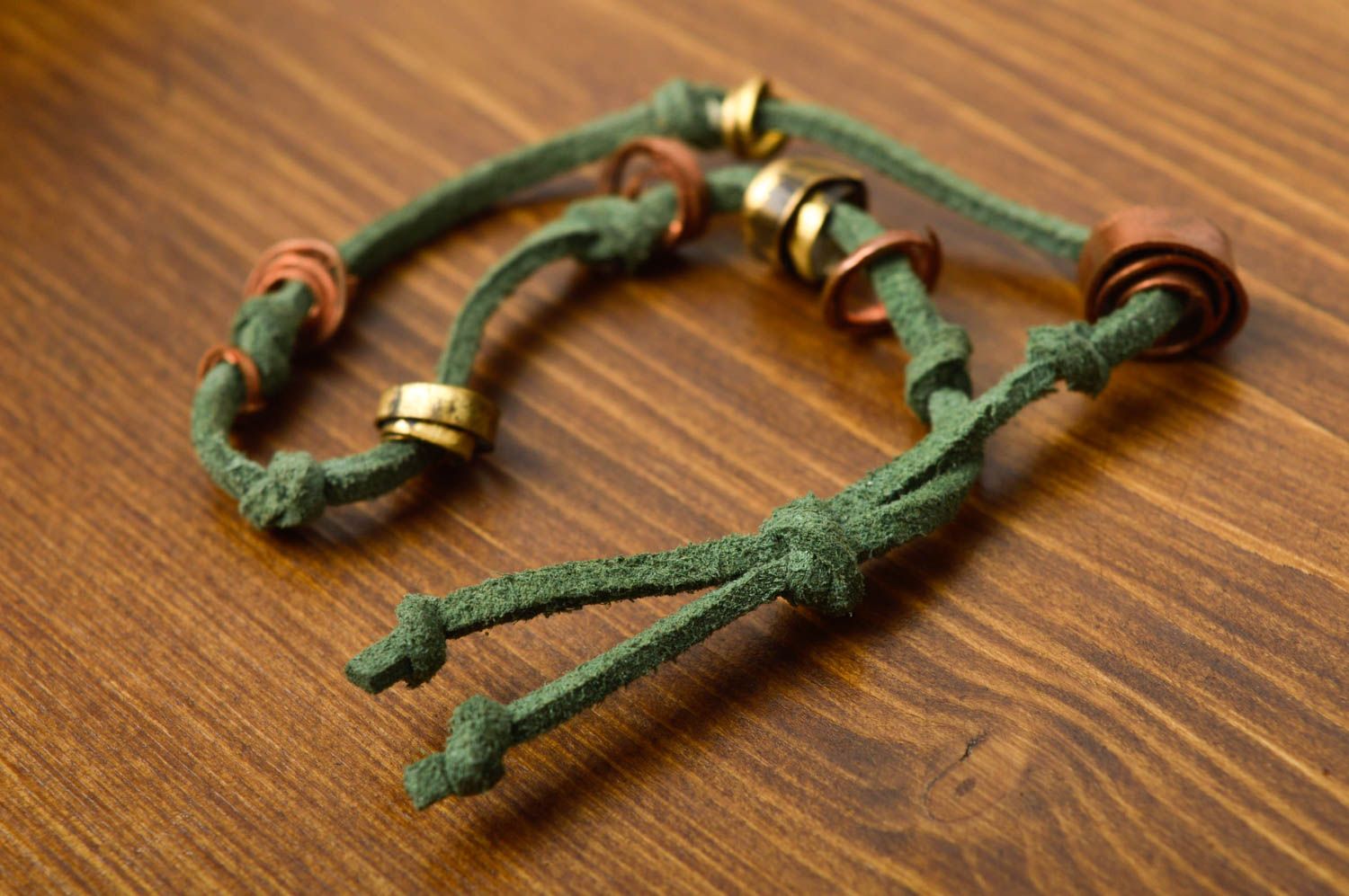 Beautiful handmade leather cord bracelet leather goods artisan jewelry photo 2