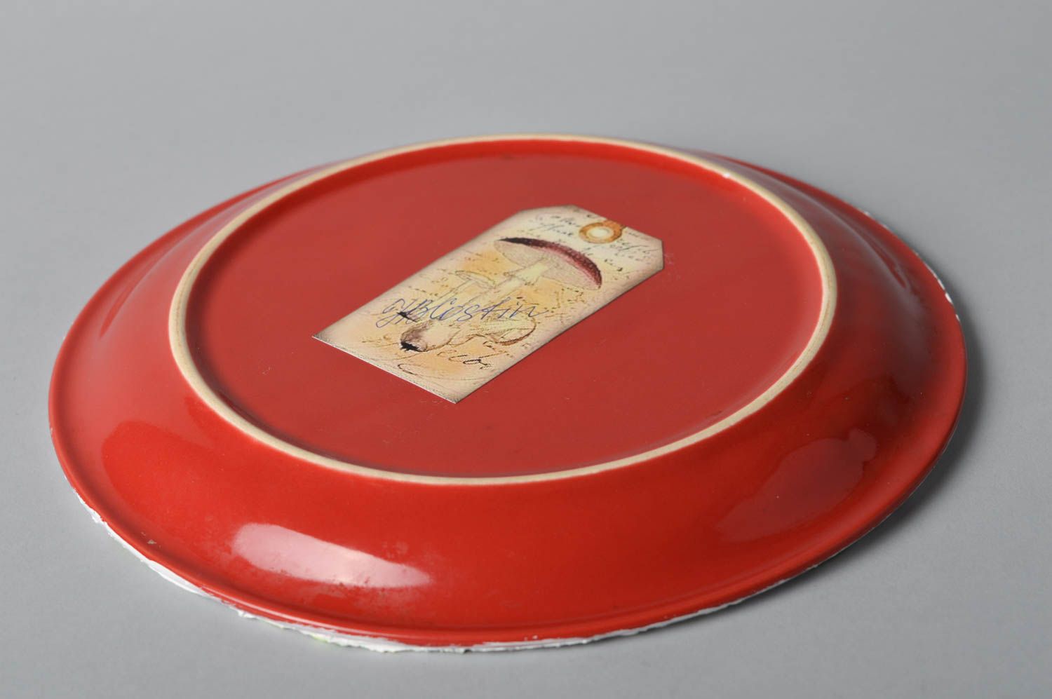 Handmade plate souvenir decoupage plate decorative plate decoratove use only photo 2
