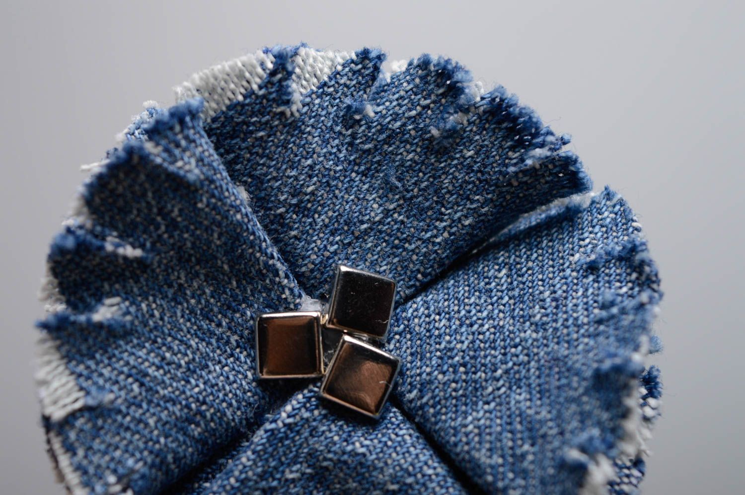 Elastico di jeans fatto a mano fiocco per capelli accessori da donna originali foto 4