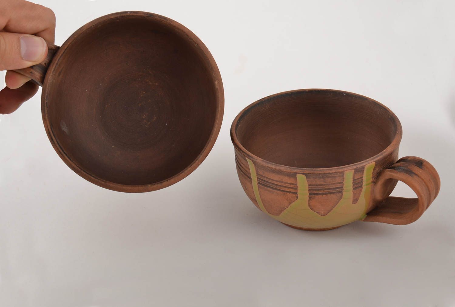 Tassen Set handgemachte Tassen originelle verzierte Tassen aus Ton Tee Geschirr  foto 4
