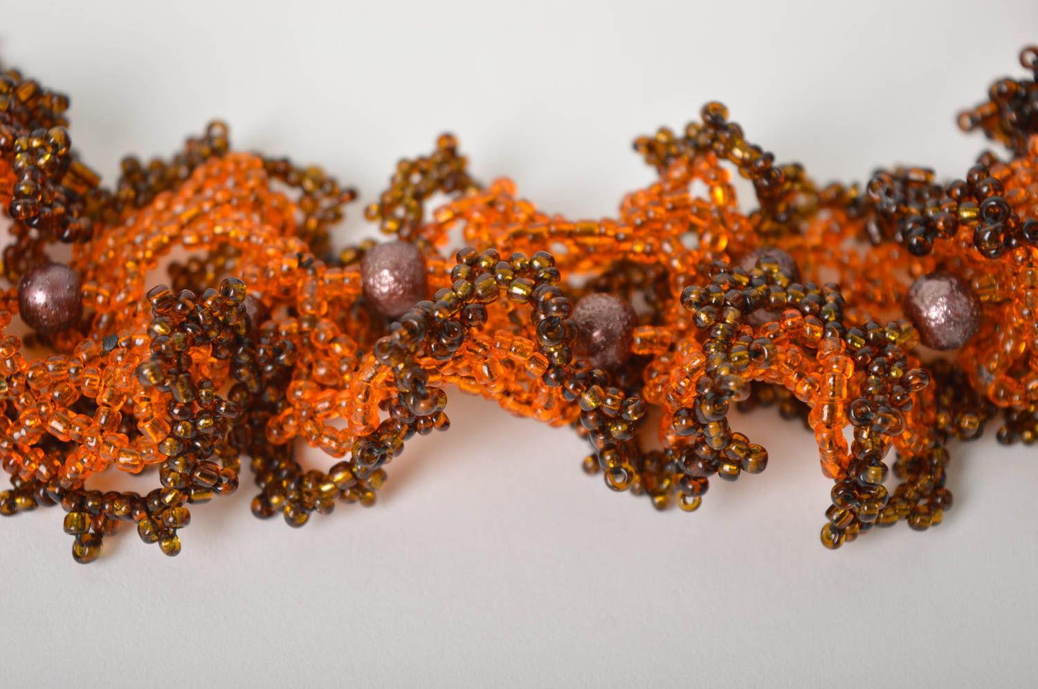 Handmade Schmuck Rocailles Kette Collier Halskette Accessoires für Frauen braun foto 4