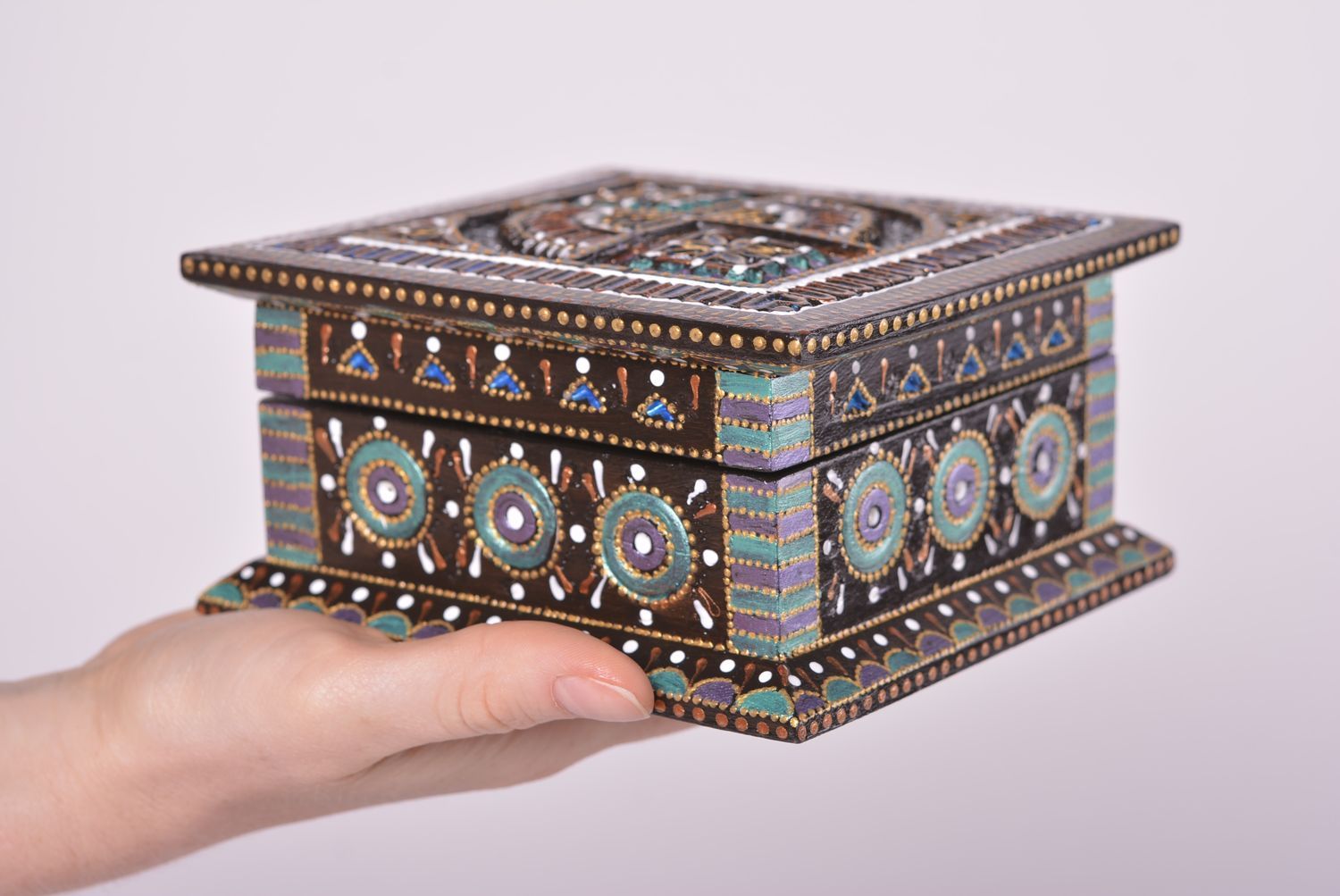 Boîte à bijoux fait main Coffret à bijoux Déco maison bois originale design photo 4