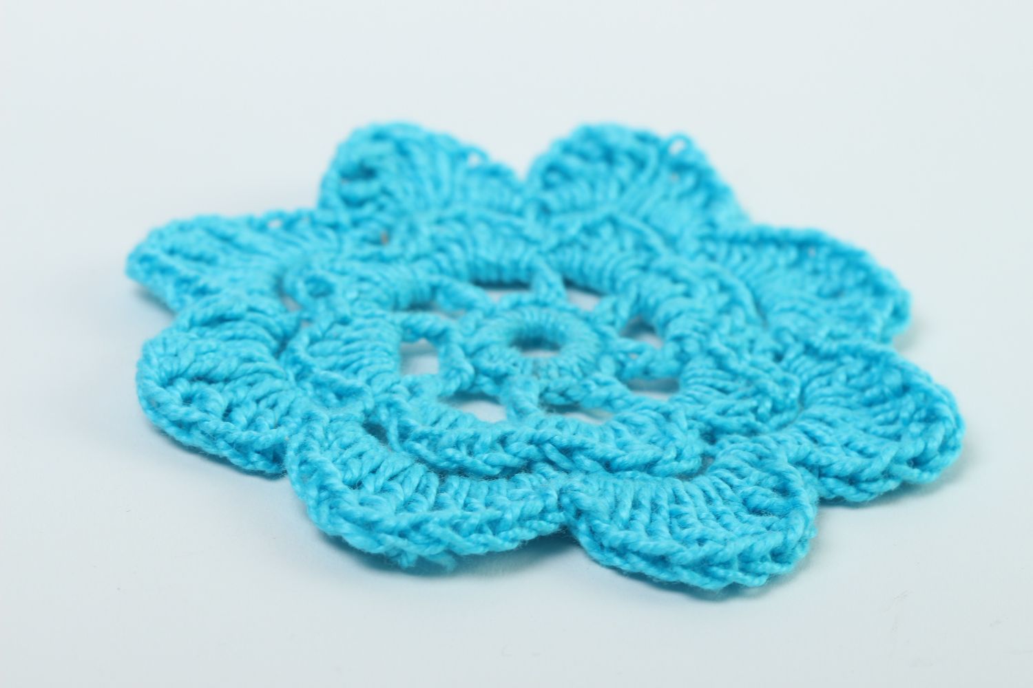 Crocheted flower handmade art supplies beautiful textile flower diy supplies photo 3