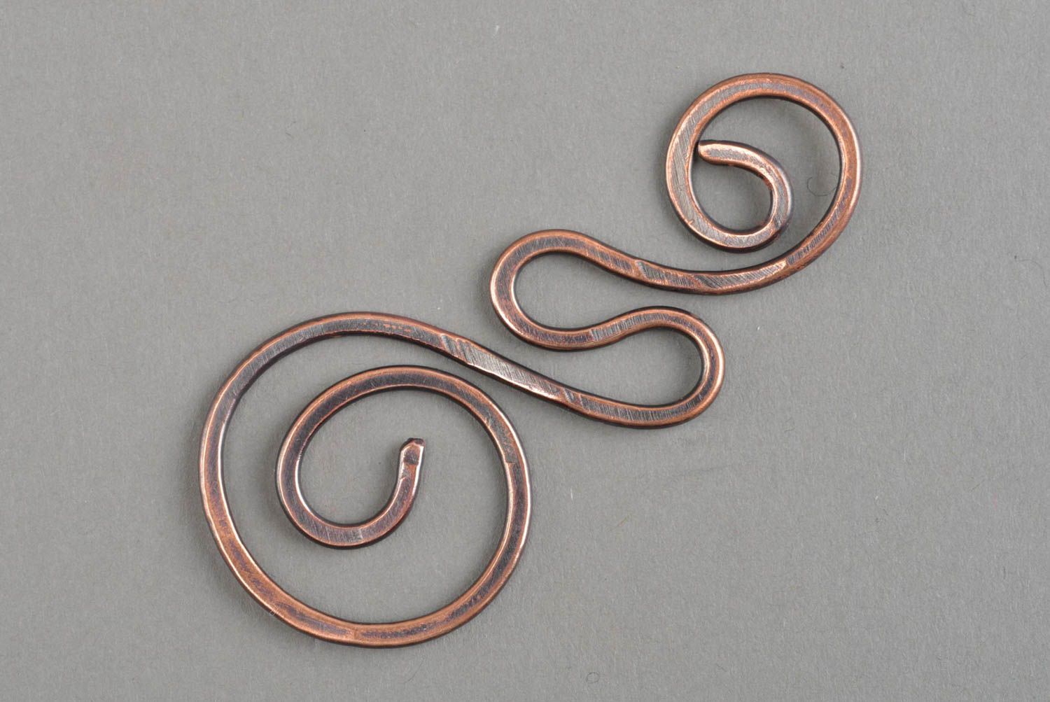 Handmade forged metal pendant designer copper accessory massive jewelry photo 4