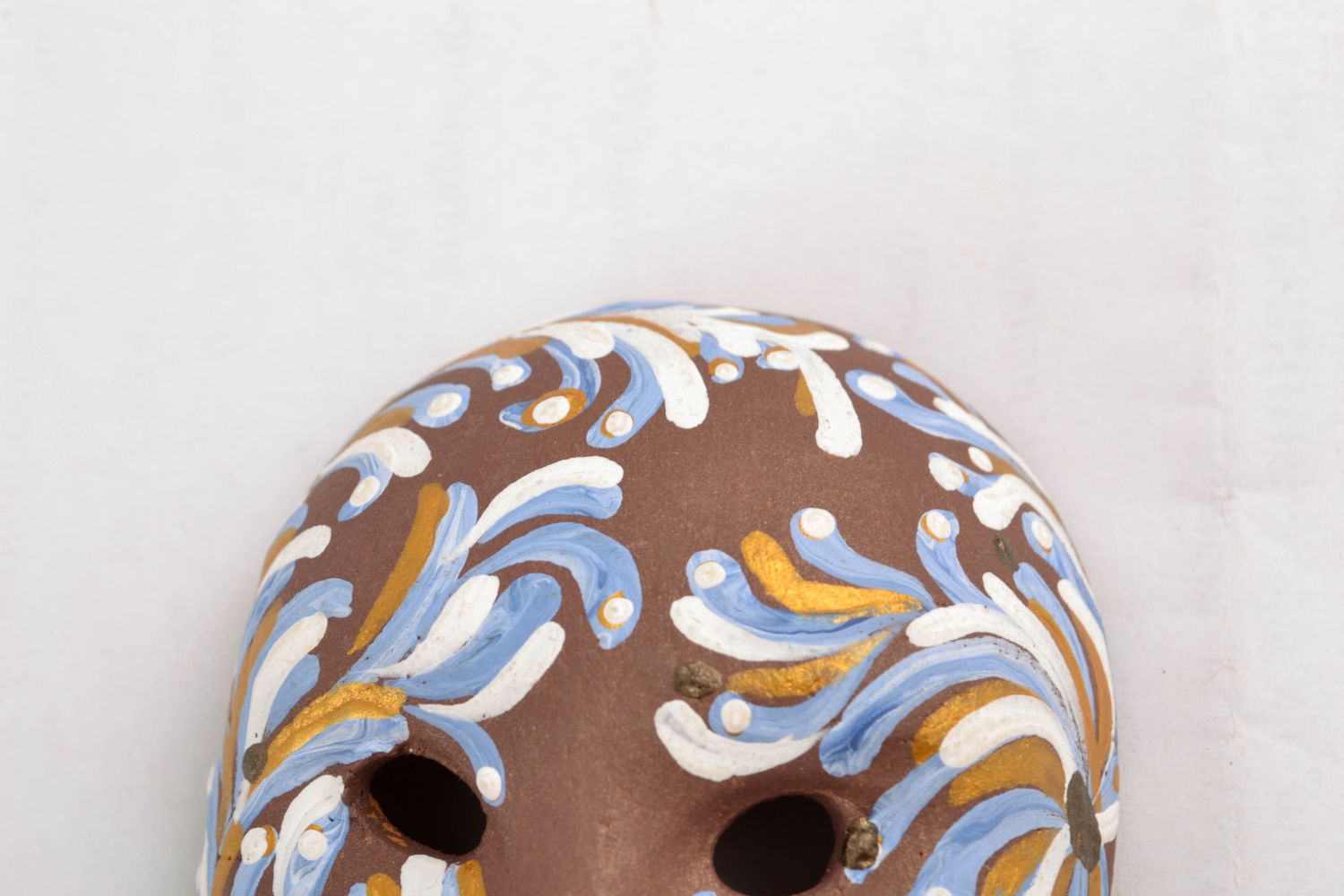 Maske Kühlschrankmagnet aus Ton braun foto 4