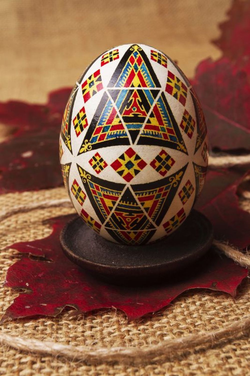 Pysanka painted with aniline paints  photo 1