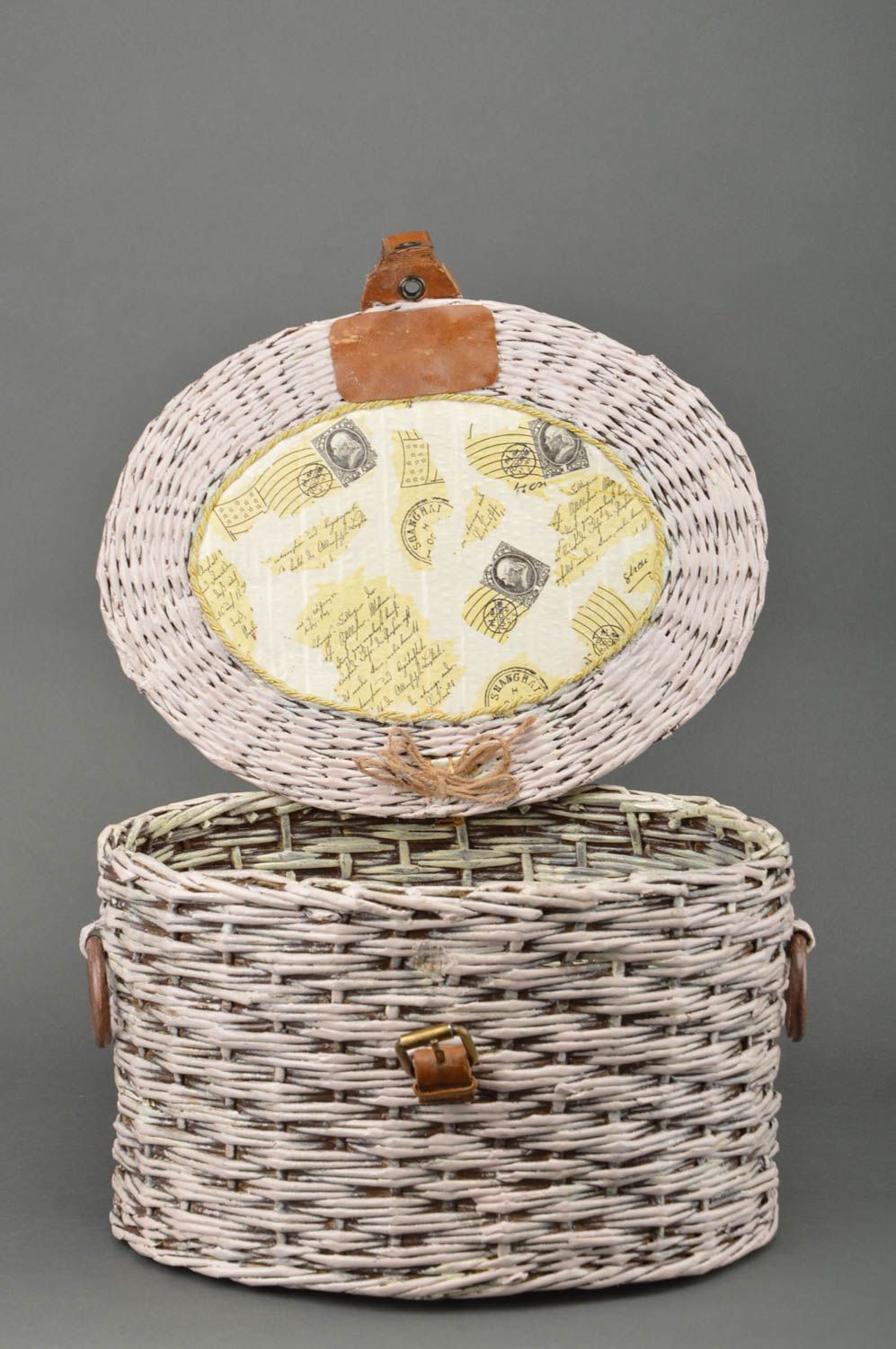 Handmade interior basket woven basket wicker paper basket decorative use only photo 3
