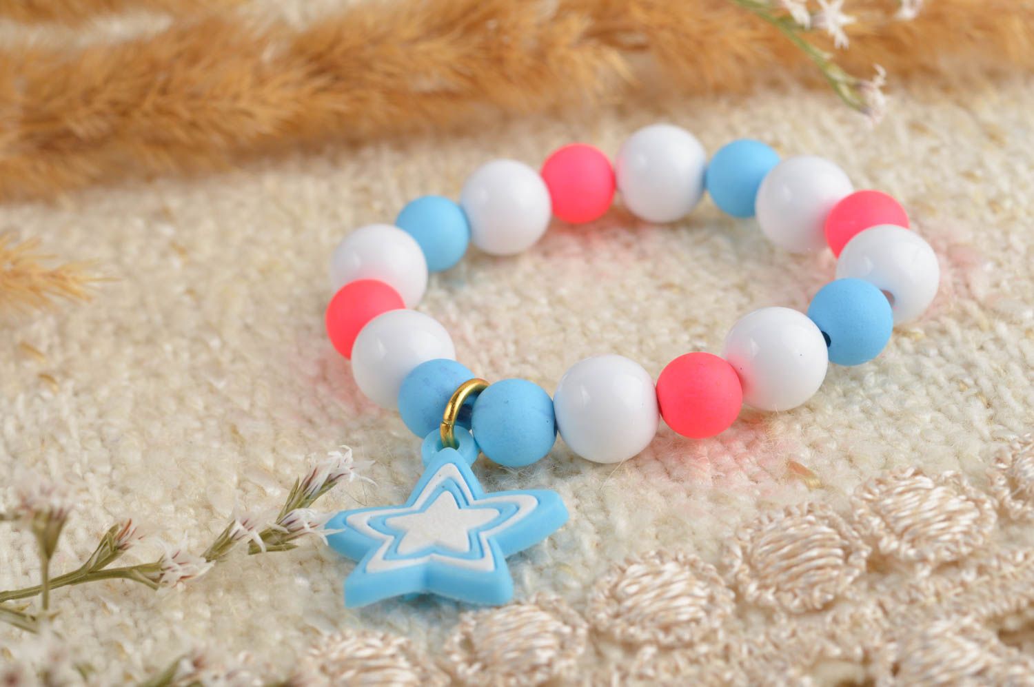 Stretchy colorful beads kids' bracelet for little girls photo 1