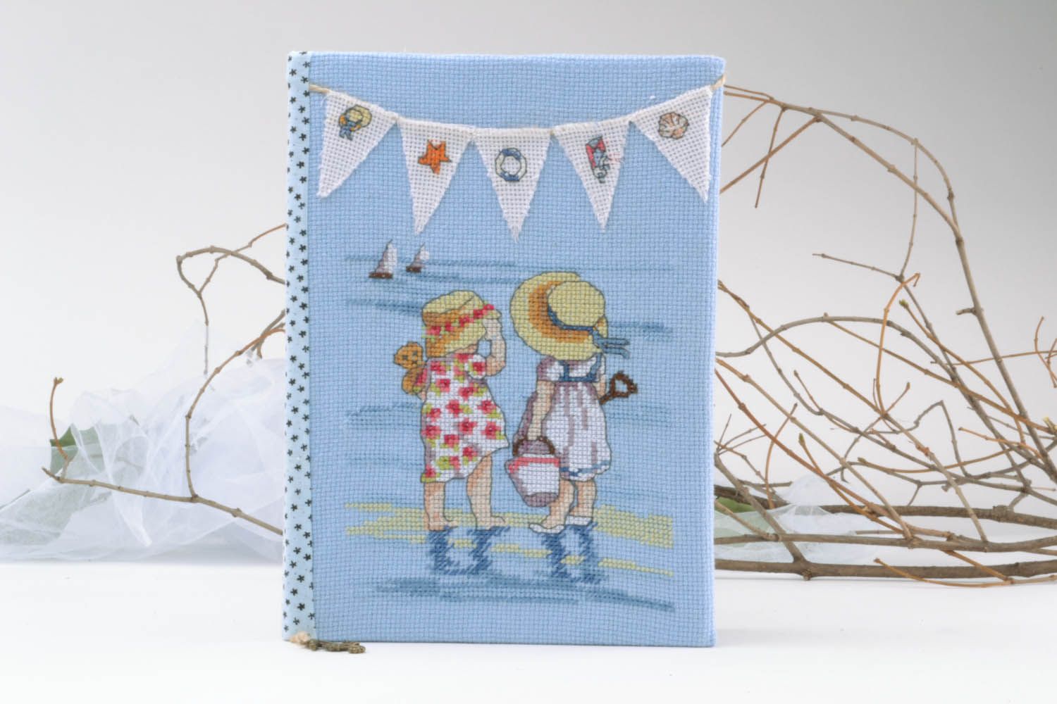 Notebook with hand embroidered cover photo 1