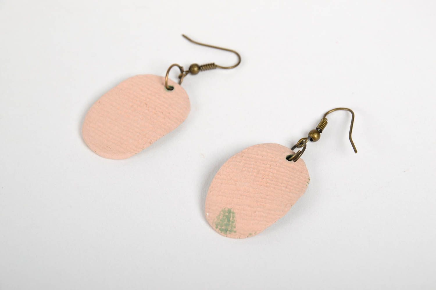 Unusual handmade accessories ceramic leaves earrings design jewelry gift for gir photo 3