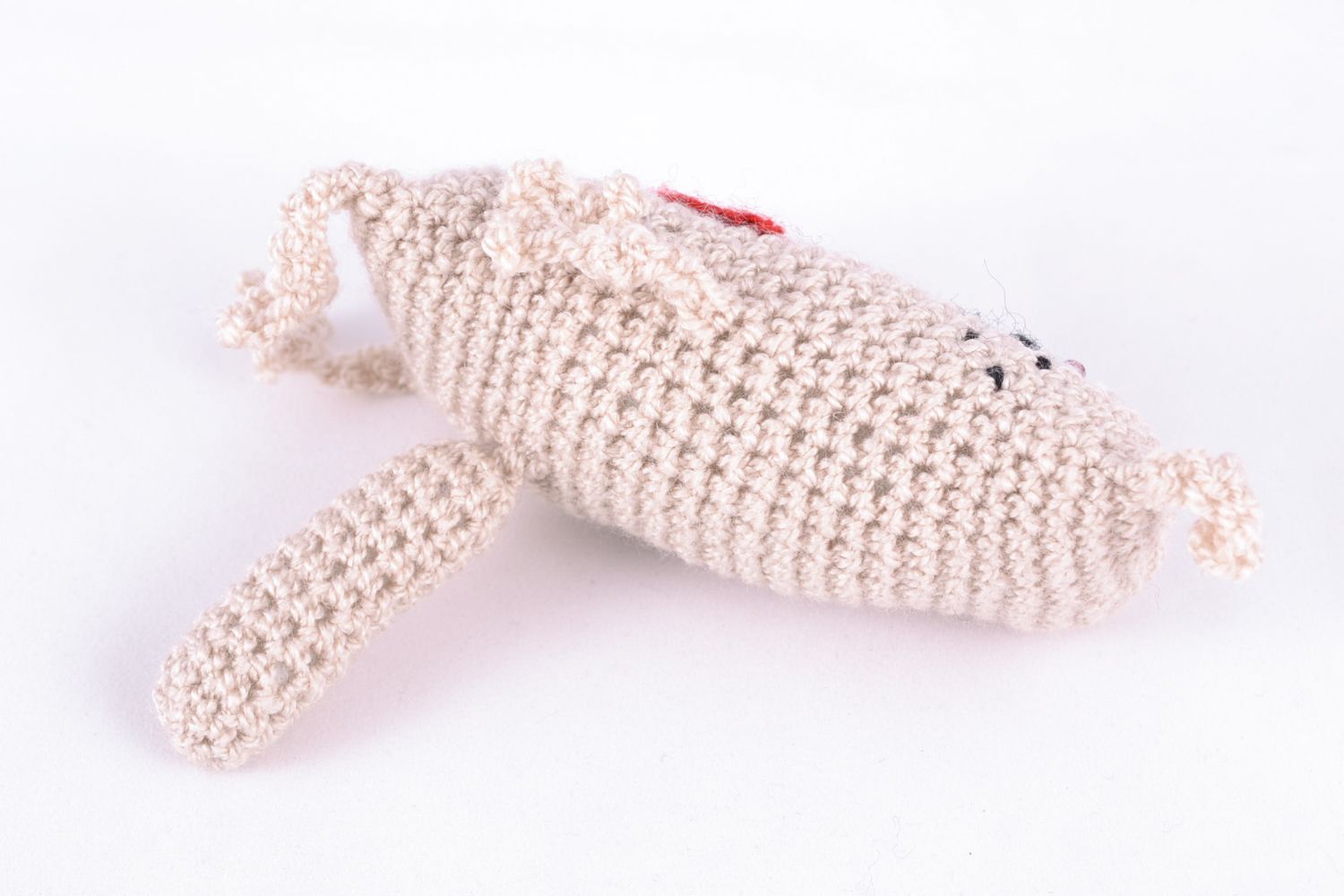 Giocattolo a maglia fatto a mano pupazzo morbido a forma di gatto con cuore foto 5