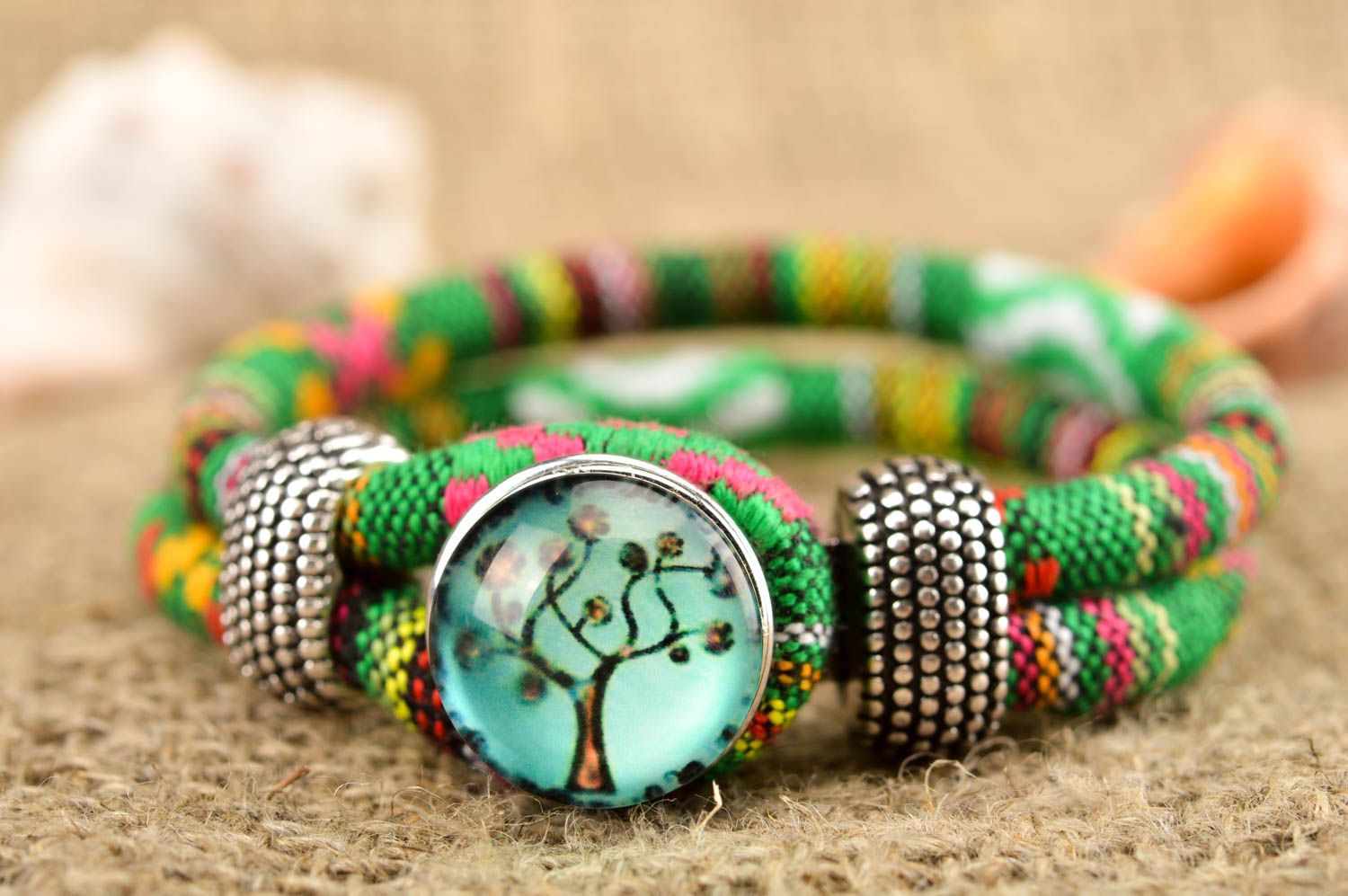 Handmade jewelry wrist bracelet cord bracelet for women designer accessories photo 1