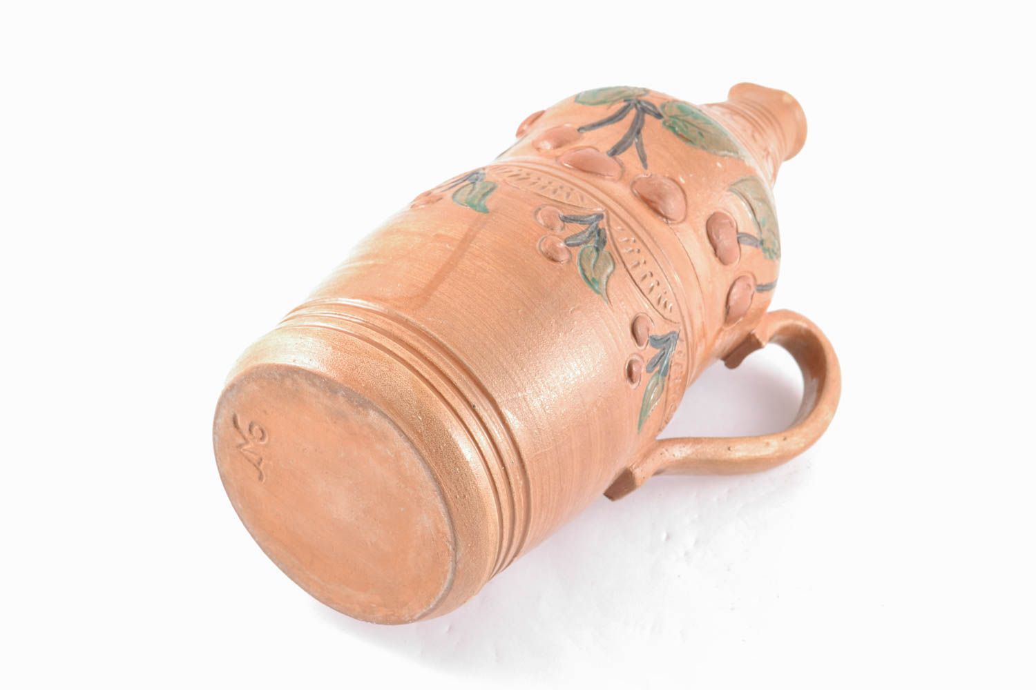 30 oz handmade ceramic terracotta wine bottle for home décor 3 lb photo 1