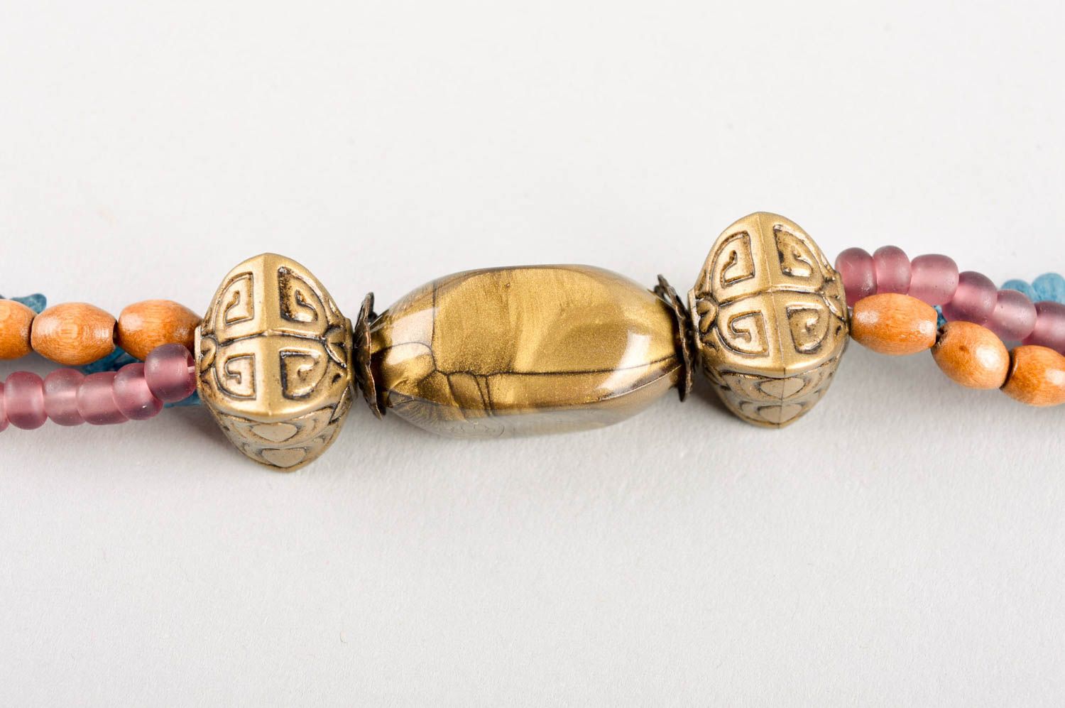 Колье из бисера украшение ручной работы ожерелье из бисера бусы из войлока фото 4
