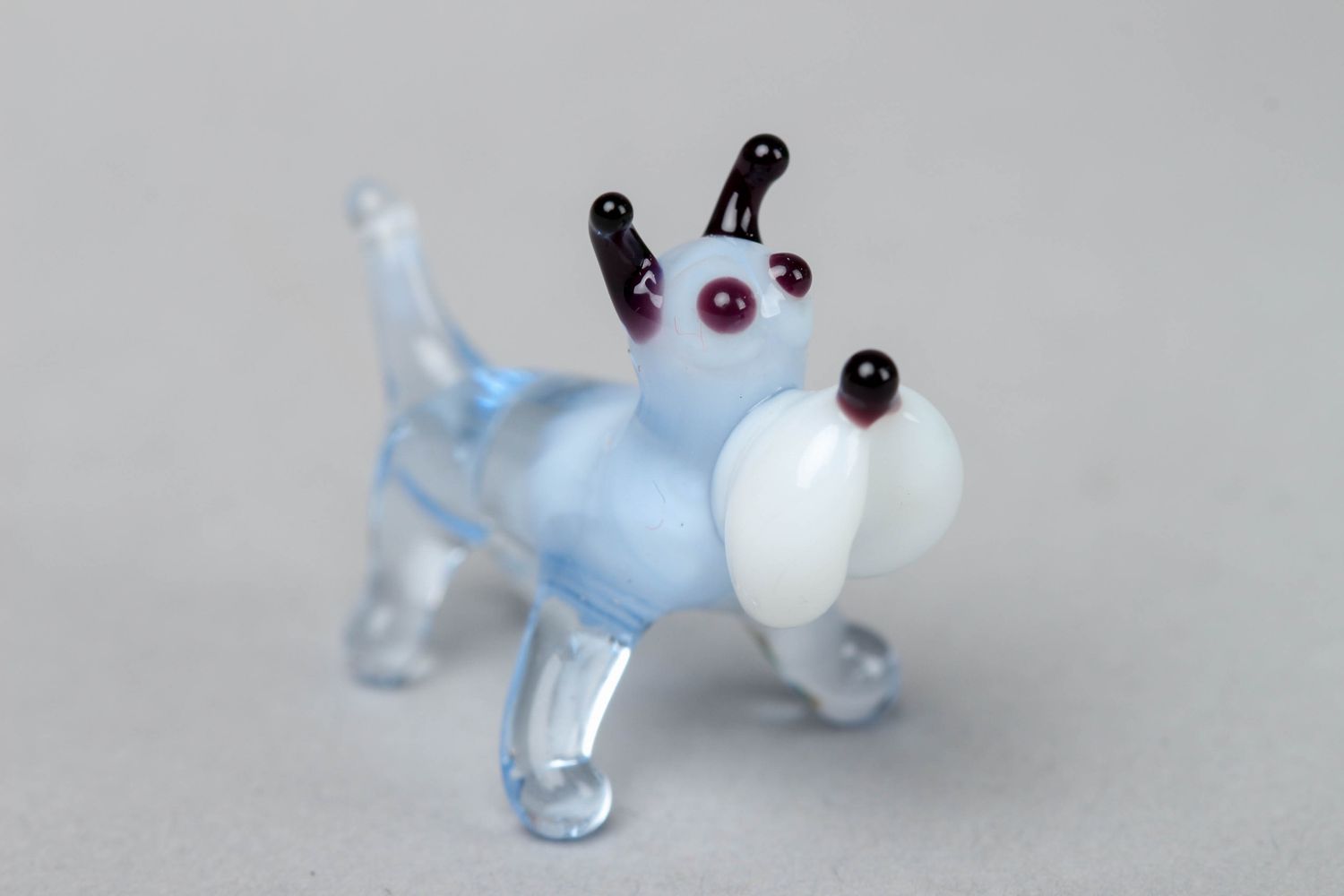 Miniature lampwork glass figurine of Bulldog photo 1