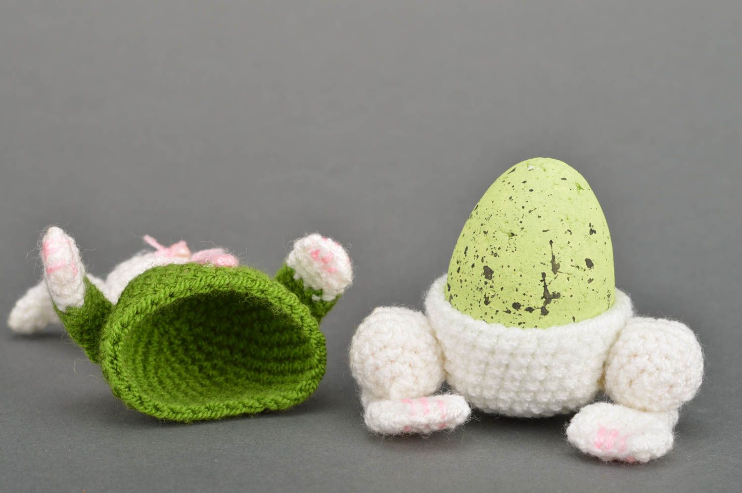 Handmade designer soft crocheted toy rabbit made of acryl for home decor photo 4