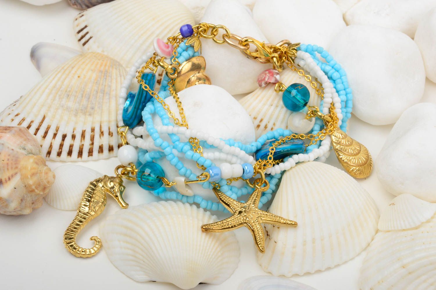 Handmade bracelet beaded bracelet for girls unusual accessory beads jewelry photo 2
